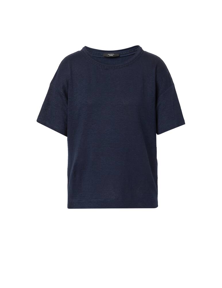 rinascente Weekend Max Mara T-shirt in lino Adelfi - blu