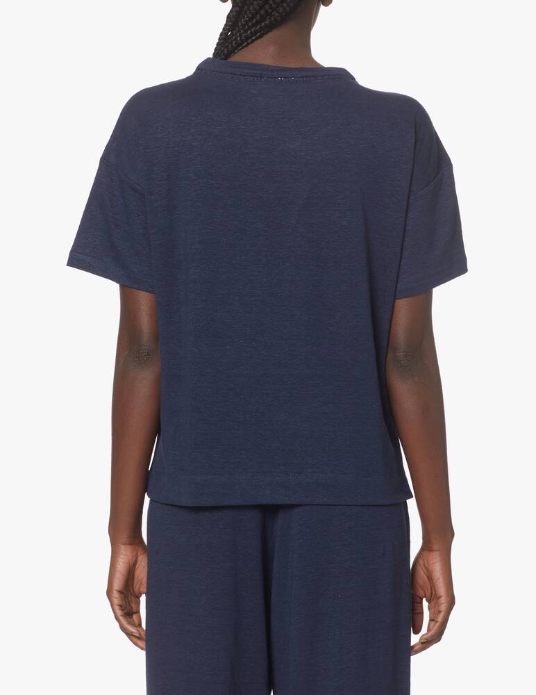 rinascente Weekend Max Mara T-shirt in lino Adelfi - blu
