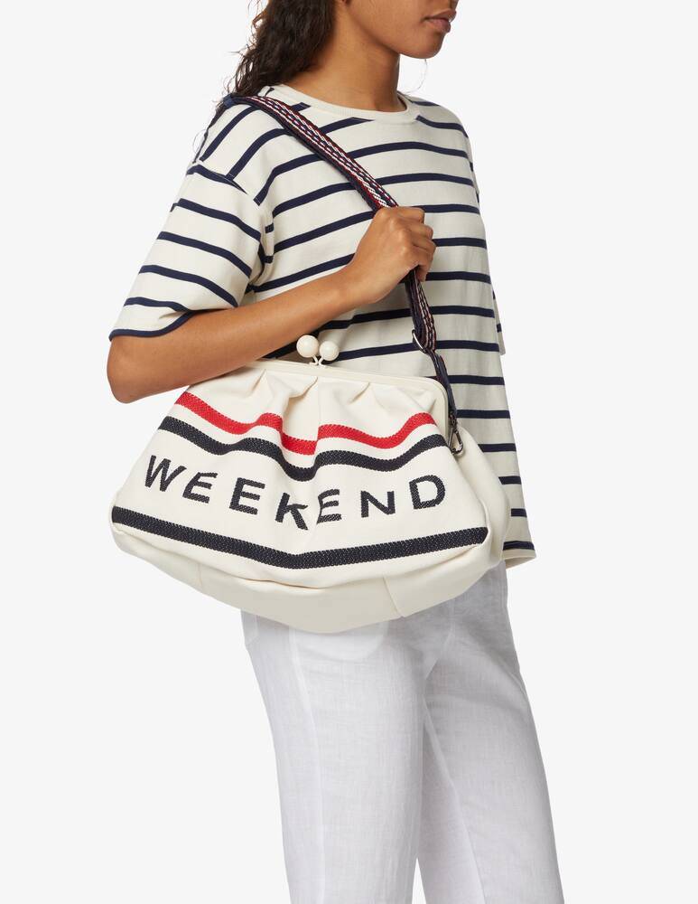 rinascente Weekend Max Mara Borsa a mano Pasticcino L Bosh in cotone - bianco