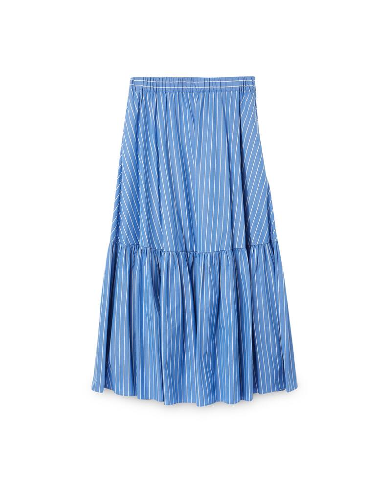 rinascente Weekend Max Mara Gonna lunga con balze in cotone Aire - azzurro