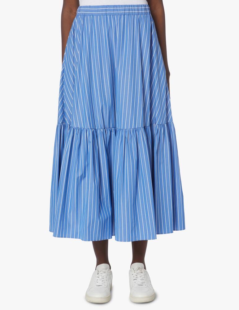 rinascente Weekend Max Mara Gonna lunga con balze in cotone Aire - azzurro