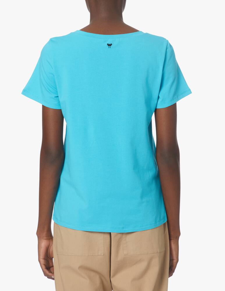 rinascente Weekend Max Mara T-shirt in cotone Multif - azzurro