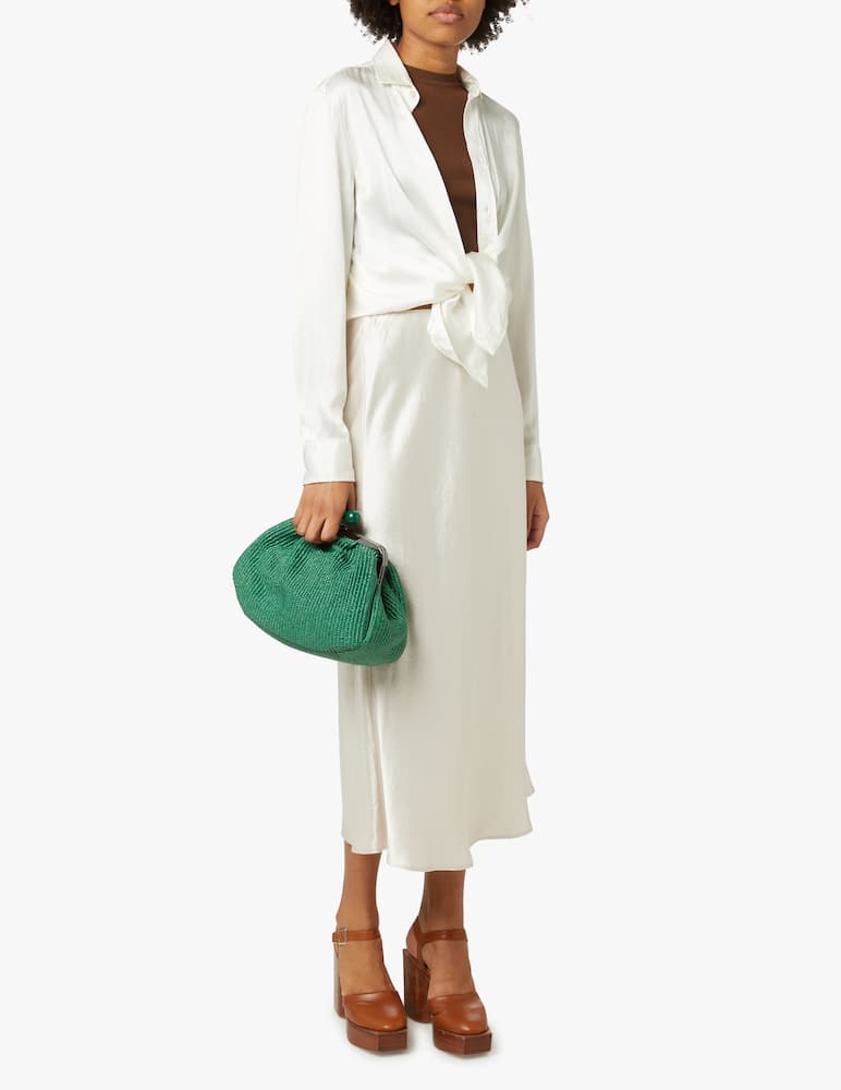 rinascente Weekend Max Mara Borsa a mano in rafia Pasticcino M Livia - verde