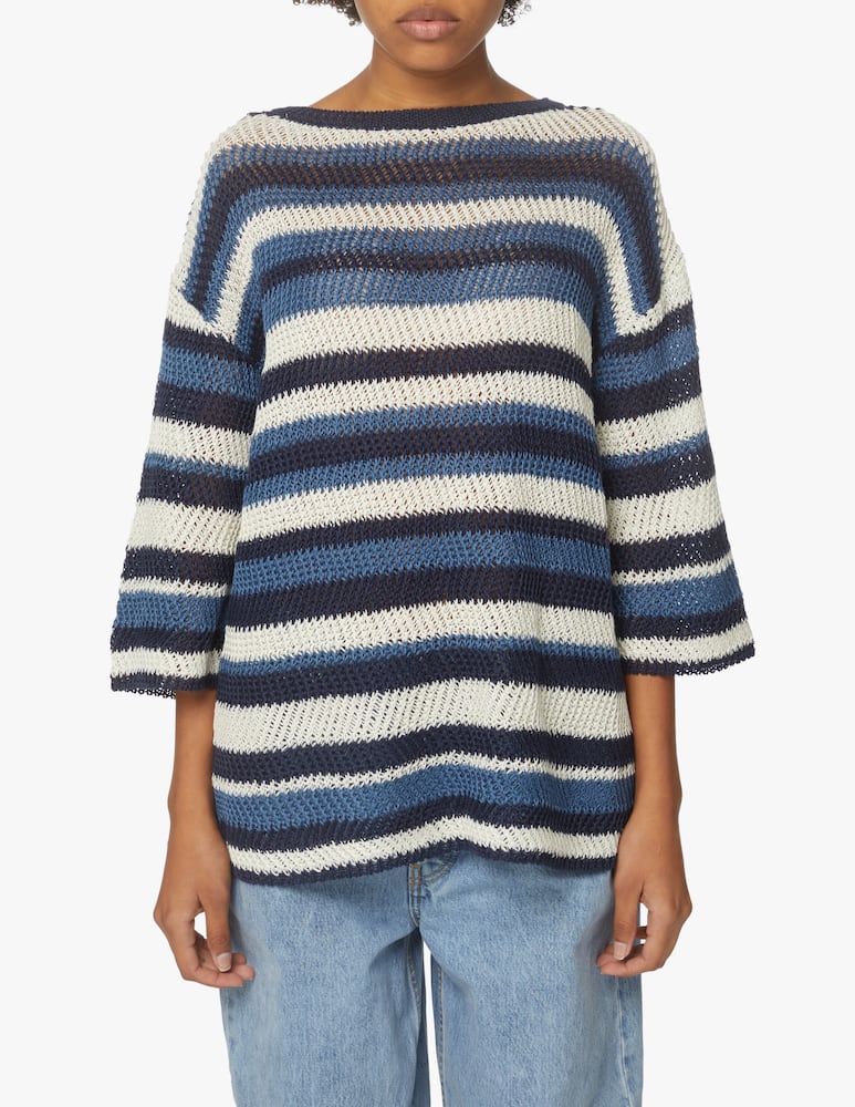 rinascente Weekend Max Mara Maglia con manica a 3/4 in cotone Gentile - blu