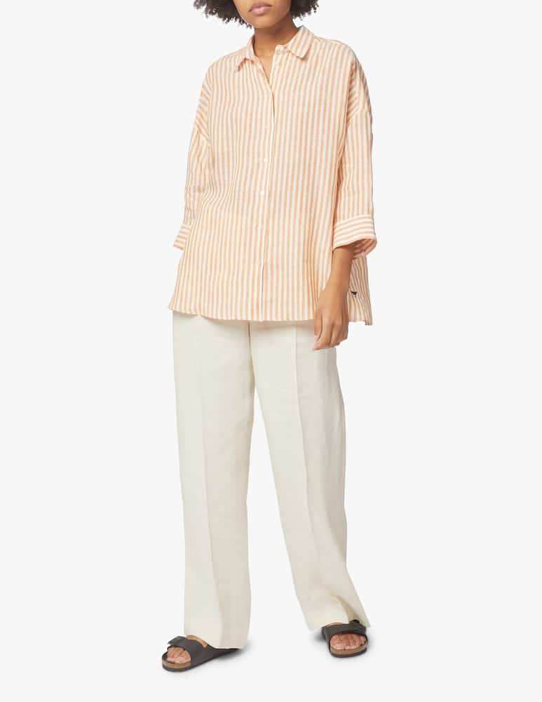 rinascente Weekend Max Mara Maglia con manica a 3/4 in lino Nebula - arancione