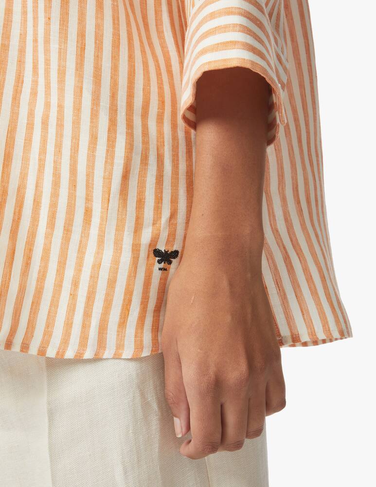 rinascente Weekend Max Mara Maglia con manica a 3/4 in lino Nebula - arancione