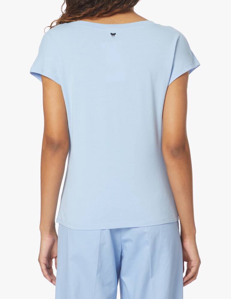 rinascente Weekend Max Mara Blusa in cotone con maniche a palloncino Multie - azzurro