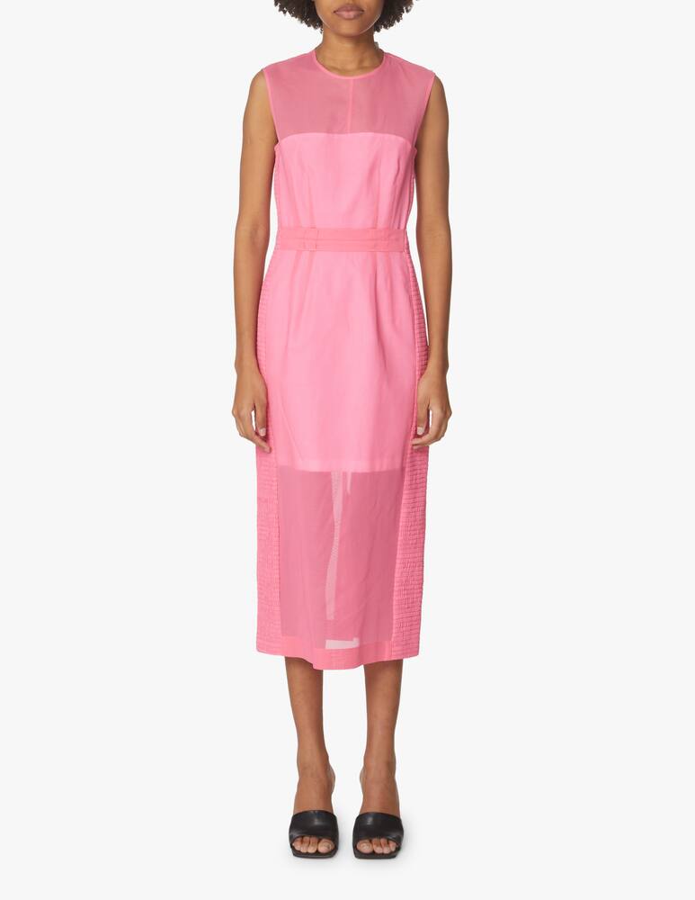 rinascente Sportmax Vestito midi in cotone con voile Fresco - rosa