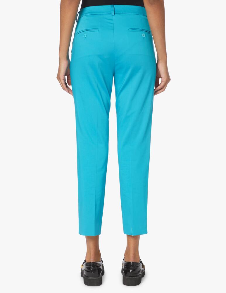 rinascente Weekend Max Mara Pantaloni a sigaretta in misto cotone lino Gineco - azzurro