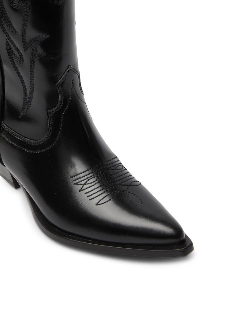 rinascente Sonora Brushed calf leather cowboy boots Santa Fe 