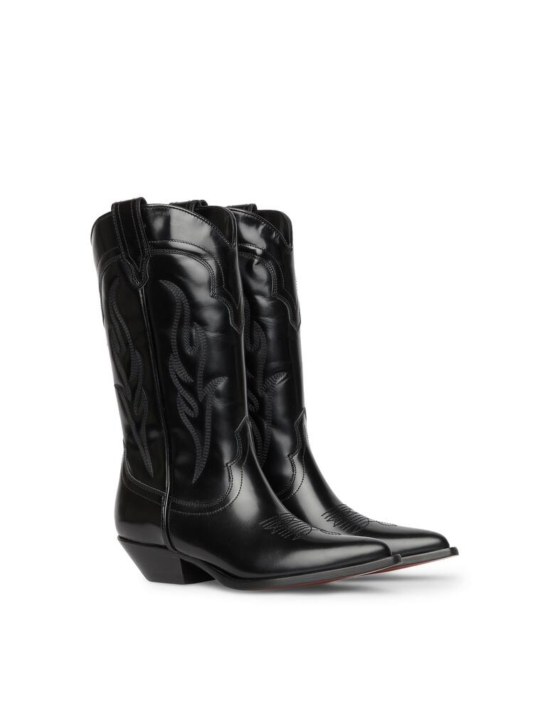 rinascente Sonora Brushed calf leather cowboy boots Santa Fe 