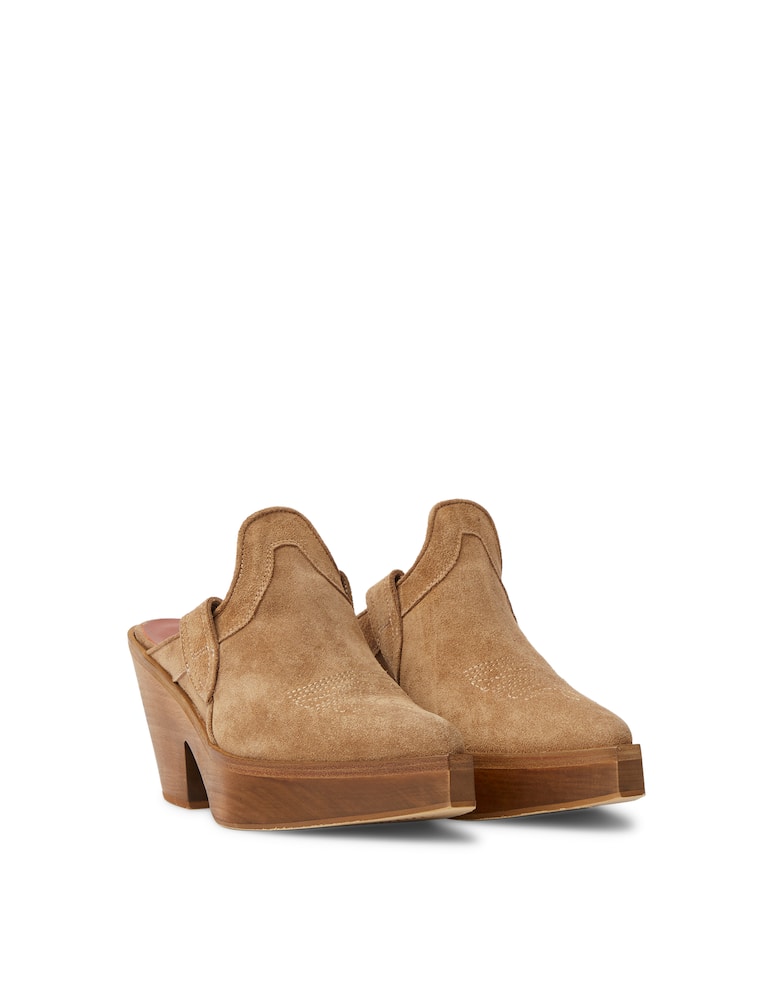 rinascente Sonora Mule in pelle scamosciata Belen - marrone