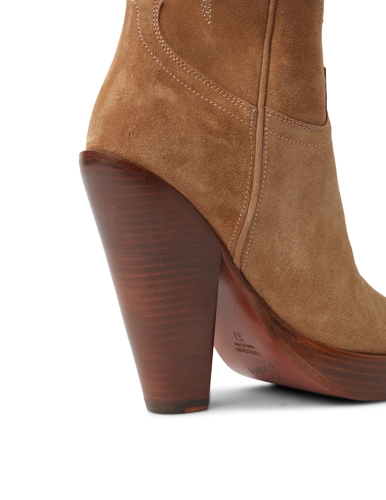 rinascente Sonora Stivalette in pelle scamosciata Hermosa - marrone