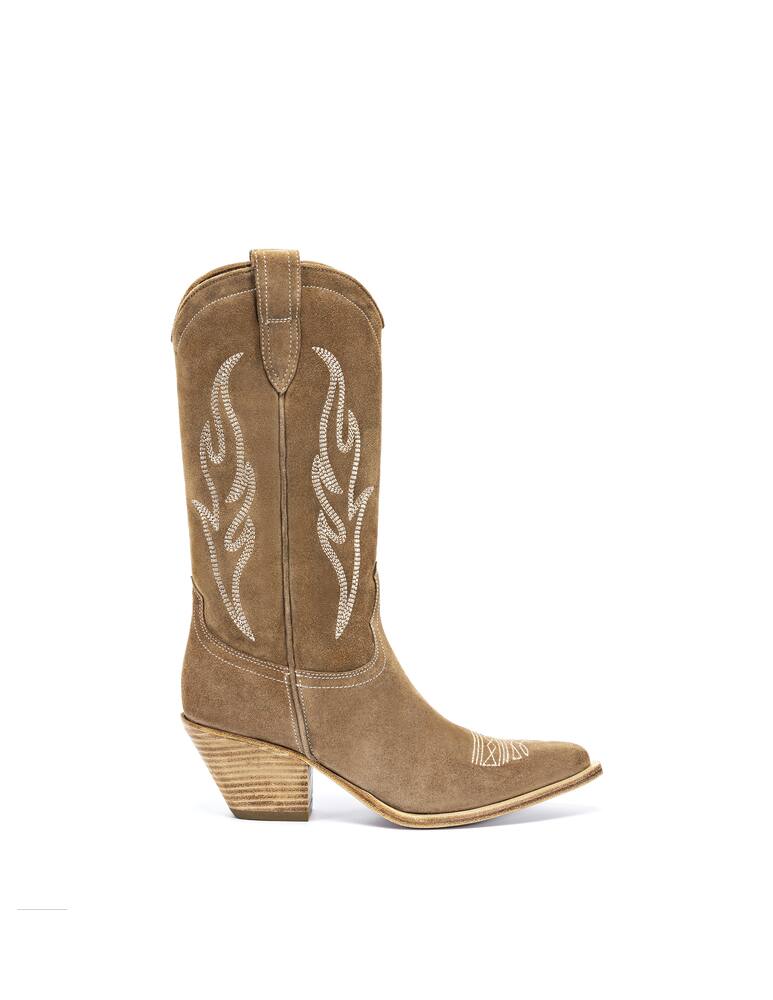 rinascente Sonora Stivalette in pelle scamosciata Santa Fe - marrone