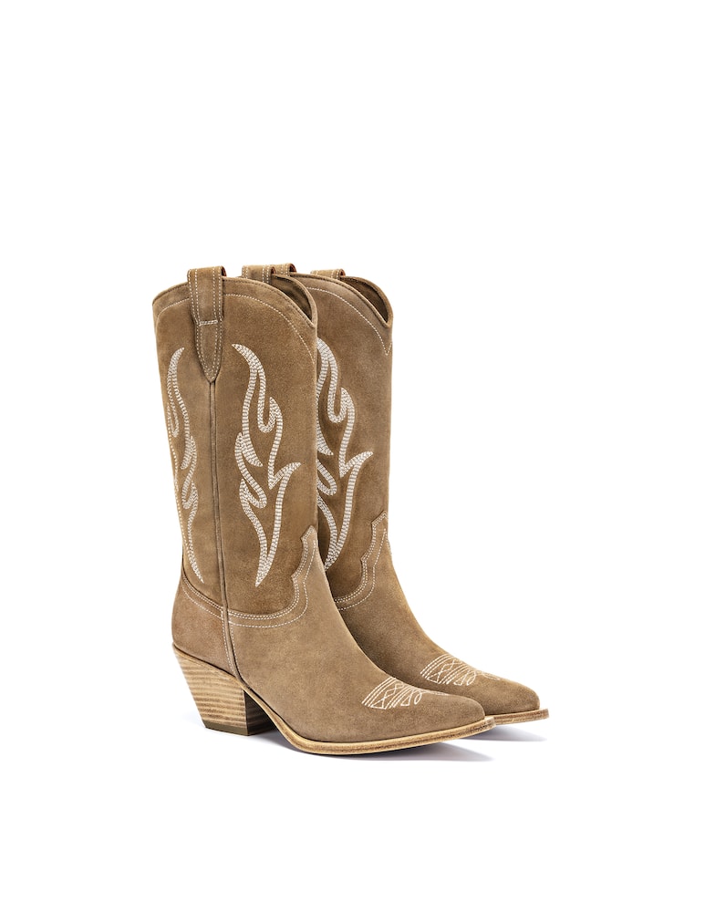 rinascente Sonora Stivalette in pelle scamosciata Santa Fe - marrone