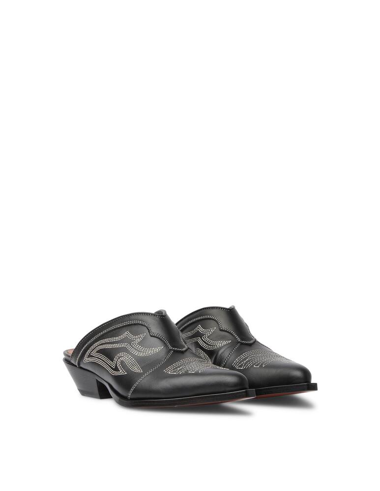 rinascente Sonora Tulum calf leather mules - black
