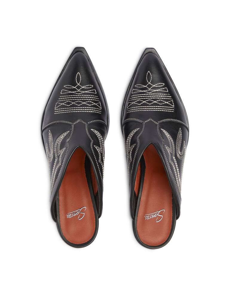 rinascente Sonora Tulum calf leather mules - black