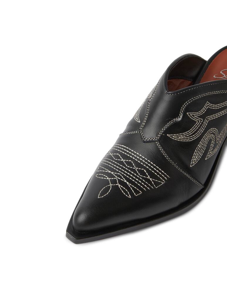 rinascente Sonora Tulum calf leather mules - black