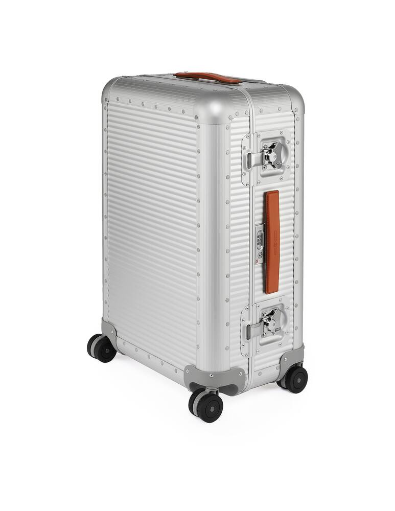 rinascente Fabbrica Pelletterie Milano Bank Spinner 68 Check In Luggage - Silver
