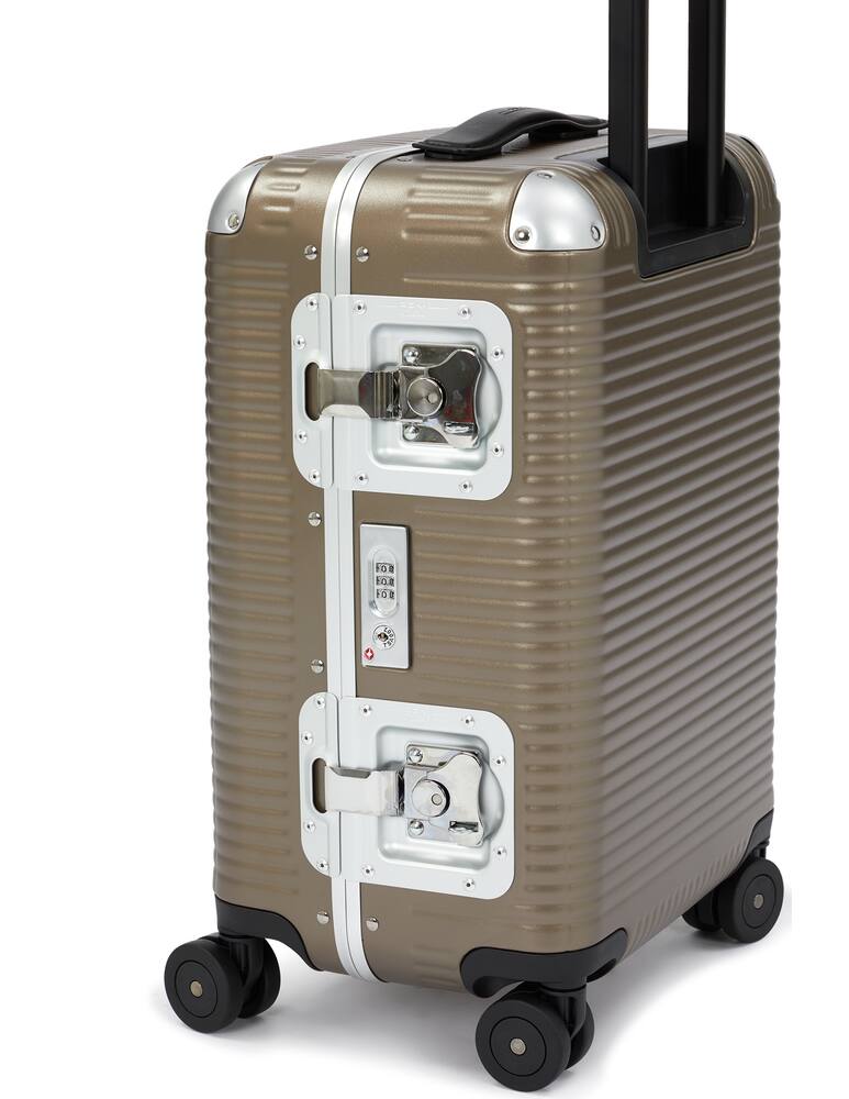 rinascente Fabbrica Pelletterie Milano Bagaglio a mano Trolley Bank Light Spinner 53 - marrone