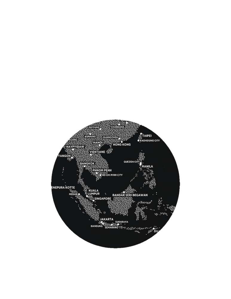 rinascente Palomar Dear World pinnable felt wall map cities - Black