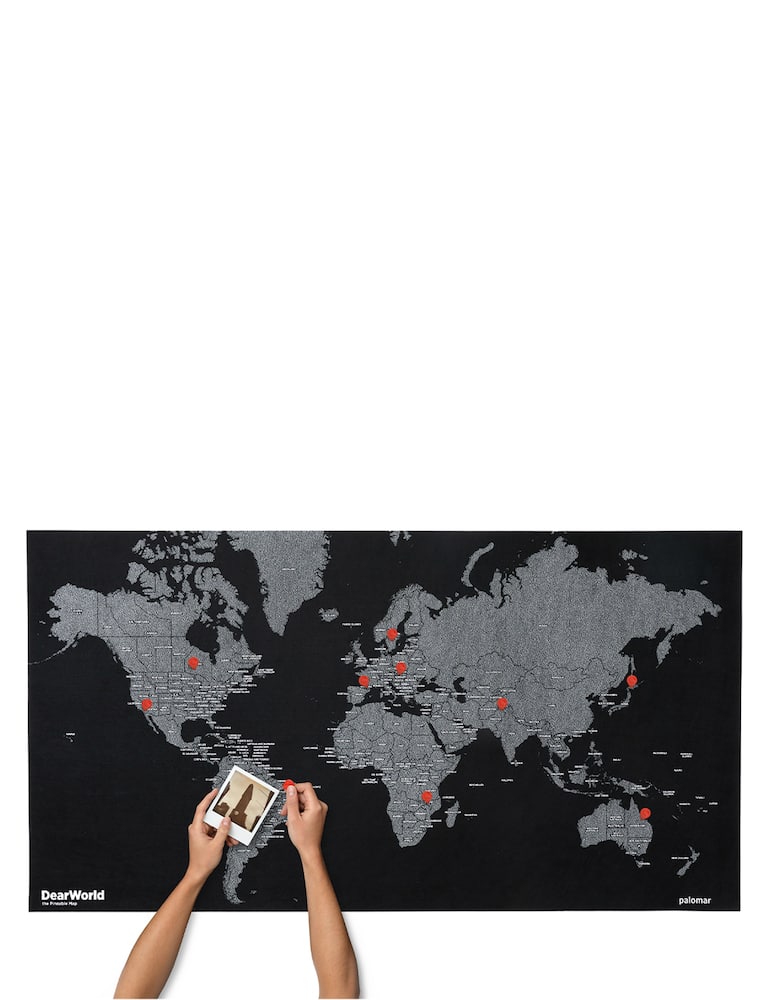 rinascente Palomar Dear World mappa da muro pinnabile nazioni - Nero