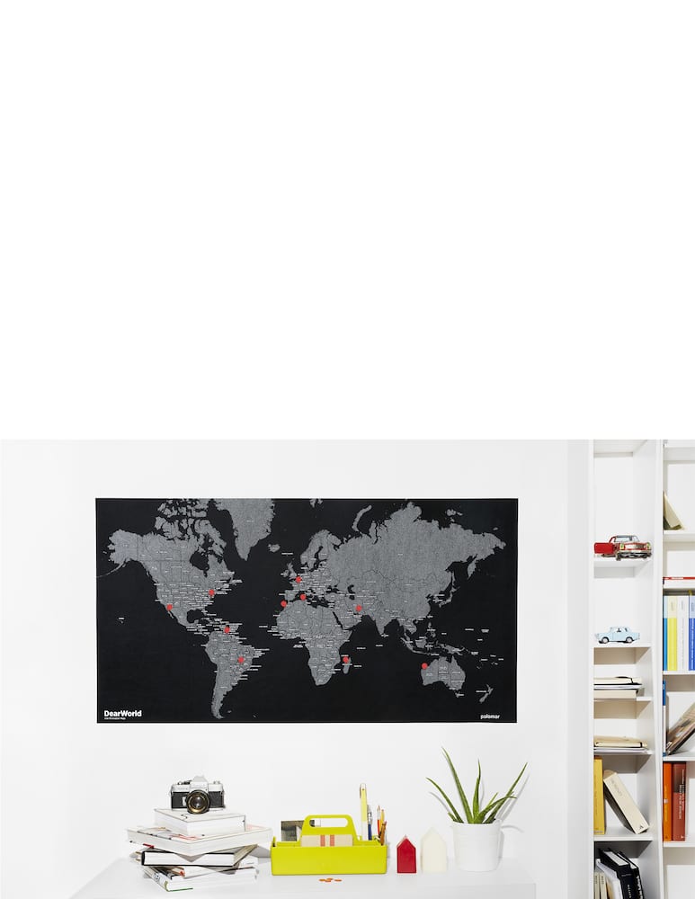 rinascente Palomar Dear World mappa da muro pinnabile nazioni - Nero