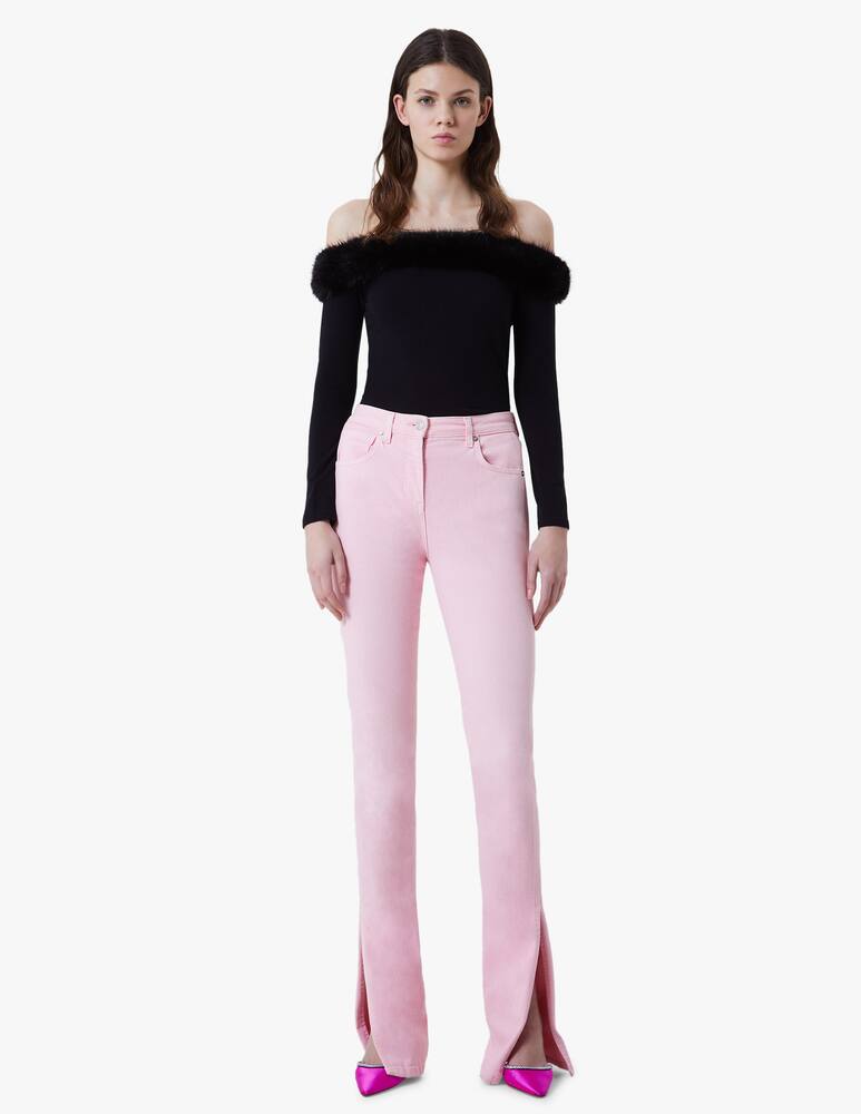 rinascente Blumarine Maglia con collo in eco pelliccia