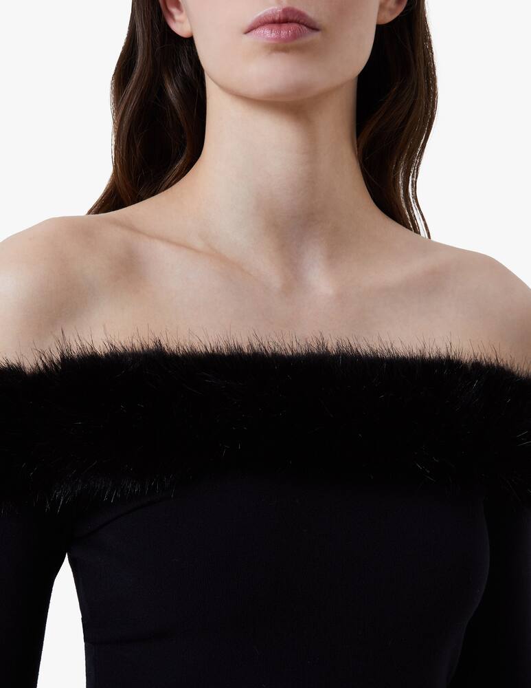 rinascente Blumarine Maglia con collo in eco pelliccia