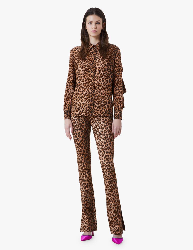 rinascente Blumarine Animal print flare trousers