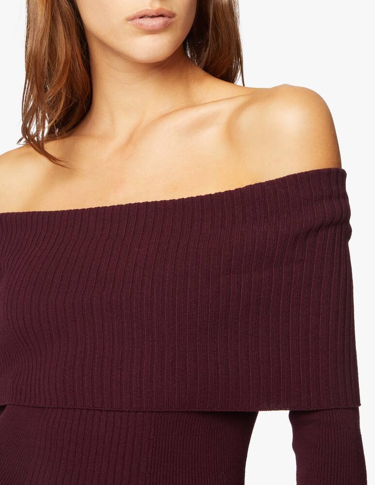 rinascente Blumarine Vestito corto in maglia a costine e pelliccia sintetica