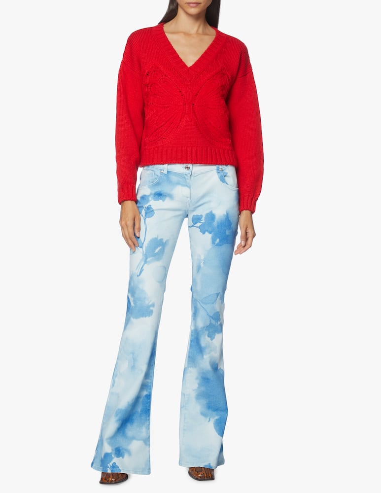 rinascente Blumarine Embroidered V-neck jumper