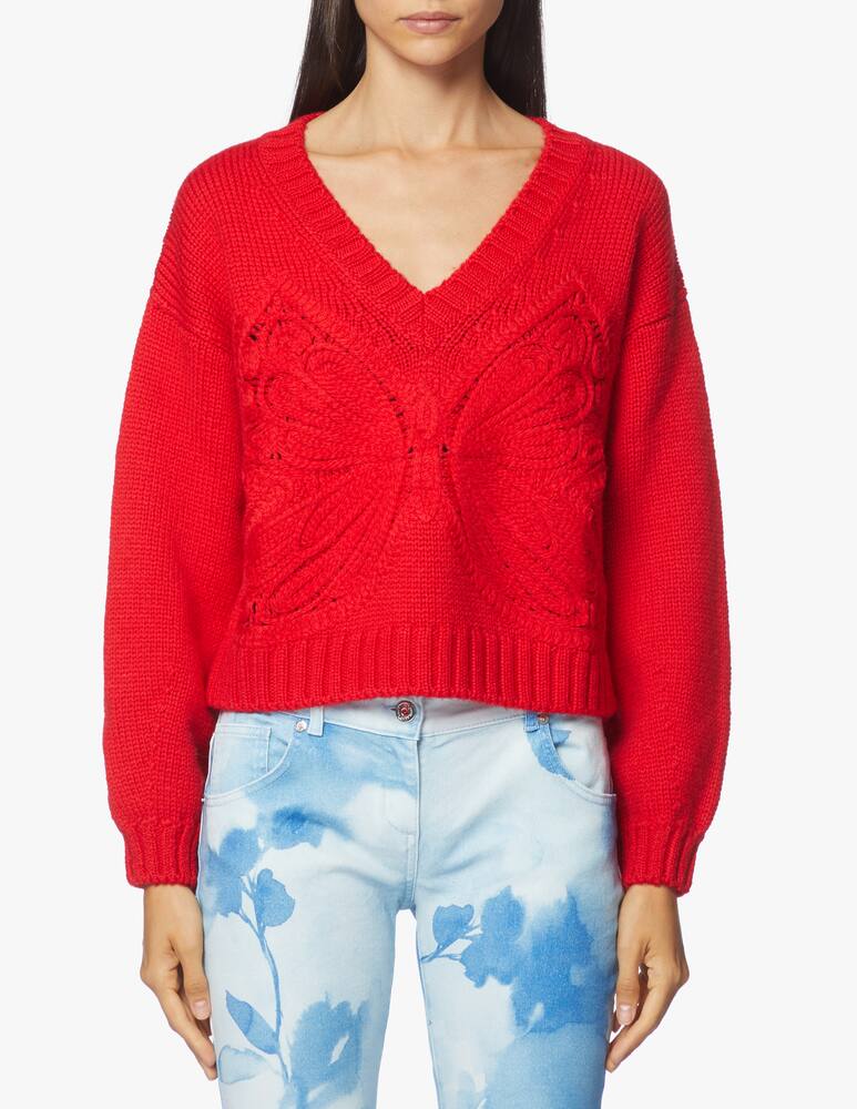 rinascente Blumarine Embroidered V-neck jumper