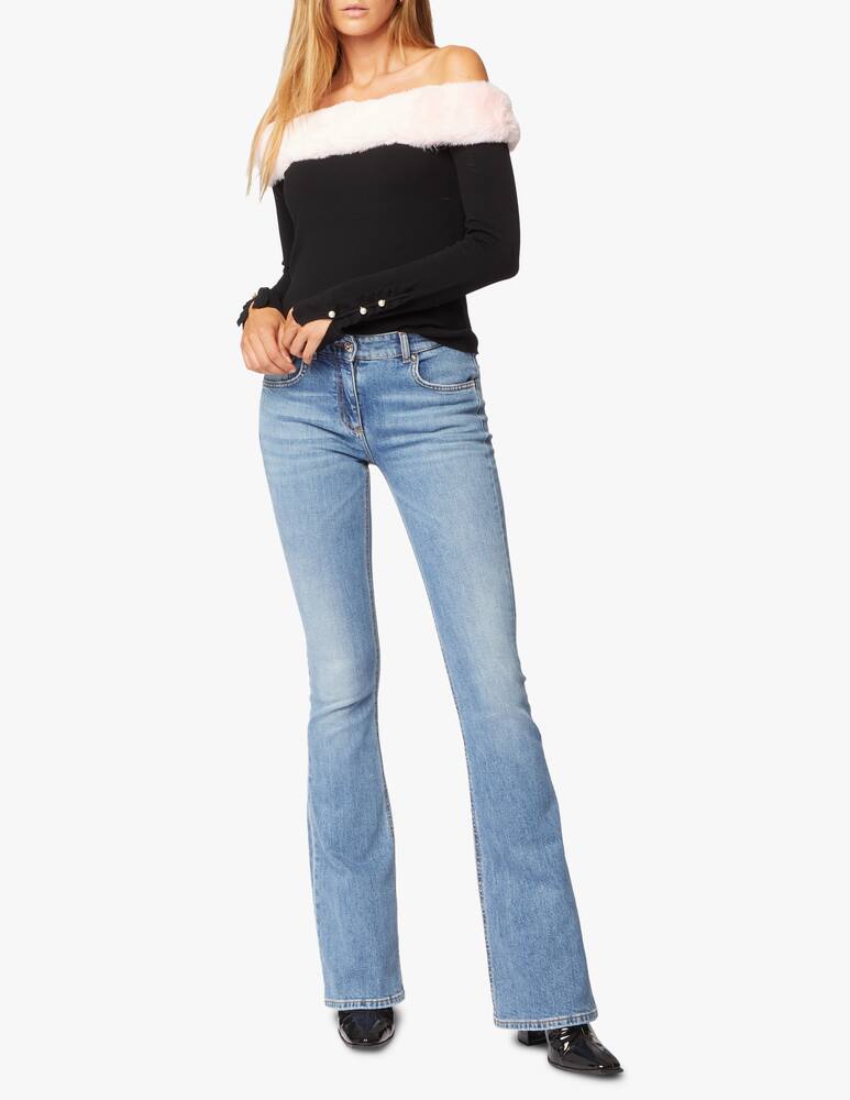 rinascente Blumarine Maglia schiffer con pelliccia sintetica