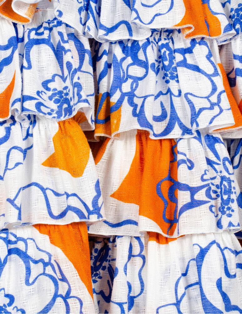 rinascente Mimisol Floral print linen gauze skirt