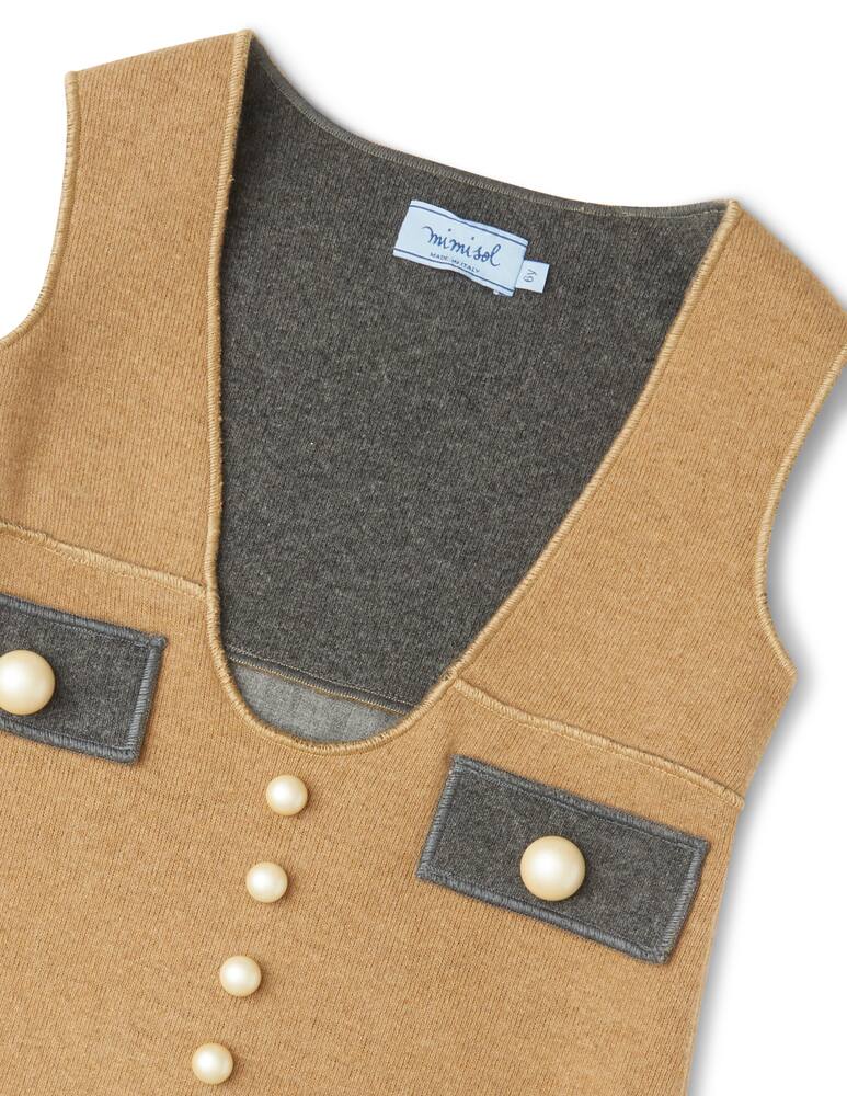 rinascente Mimisol Knitted pinafore two tone dress