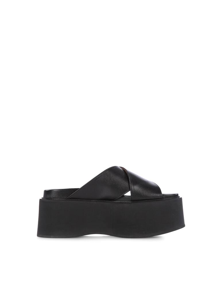 Marni Sandali Criss-Cross con zeppa in pelle - immagine 1