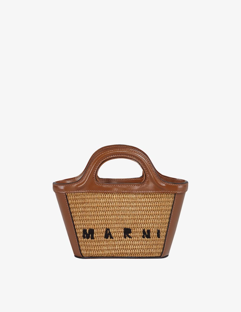 Marni Borsa a tracolla in pelle e rafia - immagine 1 Marni Borsa a tracolla in pelle e rafia - immagine 1