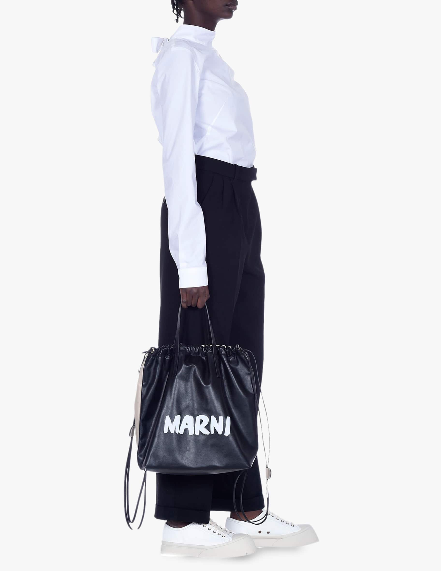 Shop Marni Leather backpack on Rinascente