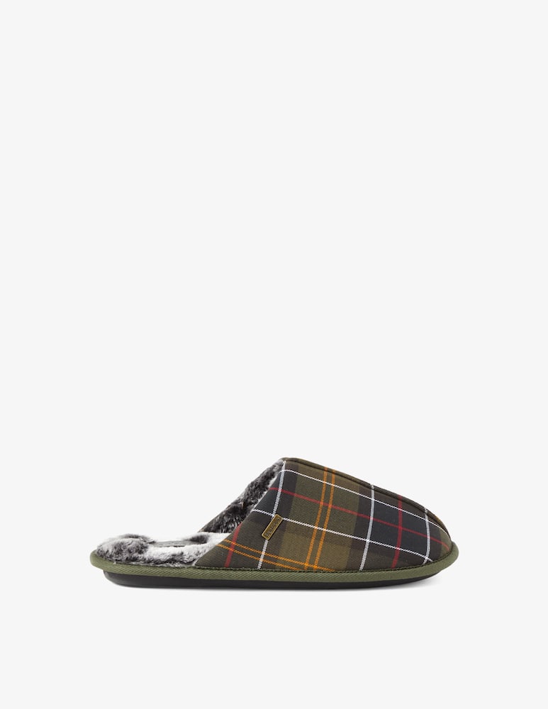Barbour Pantofola a quadri con pelo - Marrone - immagine 1 Barbour Pantofola a quadri con pelo - Marrone - immagine 1