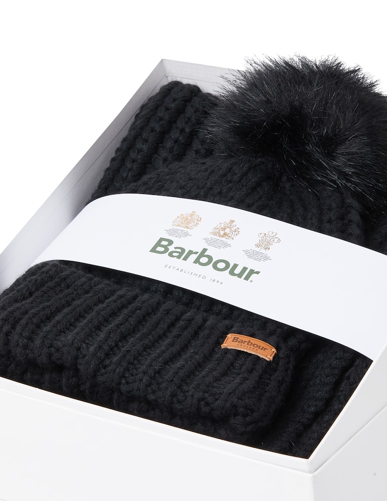 rinascente Barbour Saltburn beanie & scarf set - Black