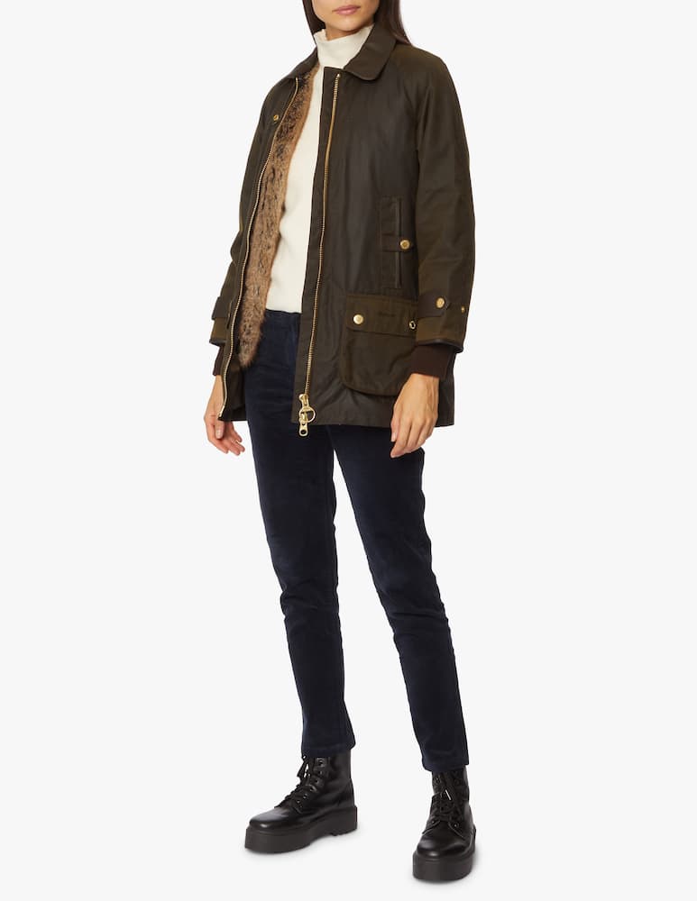 Barbour Nordwood coat with detail in fur - Olive - picture 1 Barbour Nordwood coat with detail in fur - Olive - picture 1