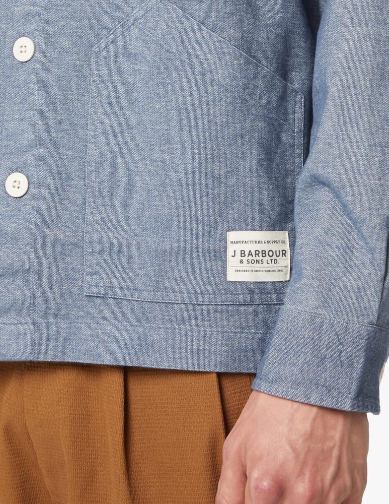 rinascente Barbour 50degree cotton overshirt jacket - blue