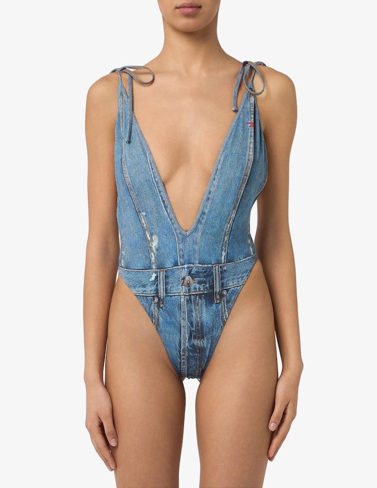 rinascente Diesel Kinsley denim print swimsuit