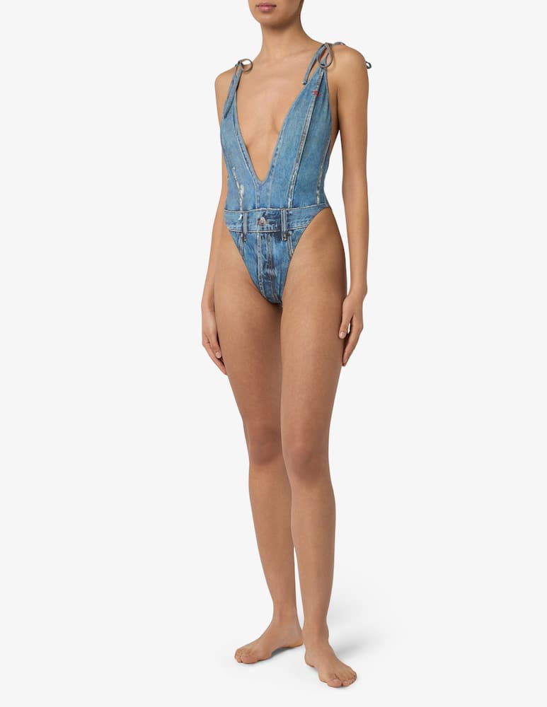 rinascente Diesel Kinsley denim print swimsuit