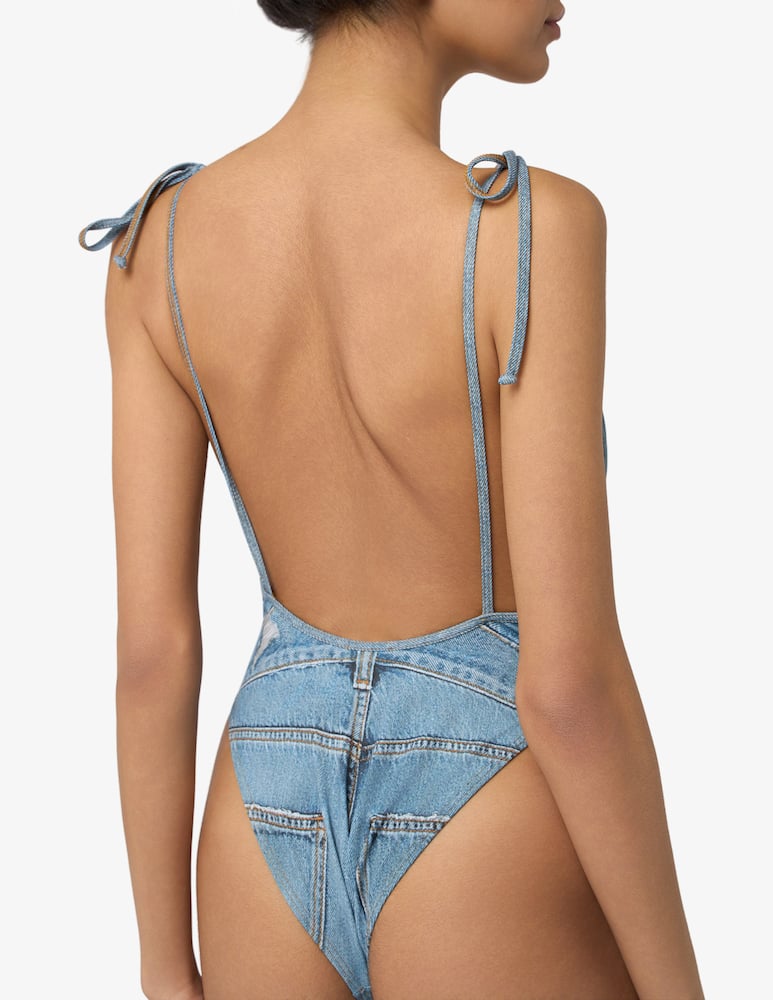 rinascente Diesel Kinsley denim print swimsuit