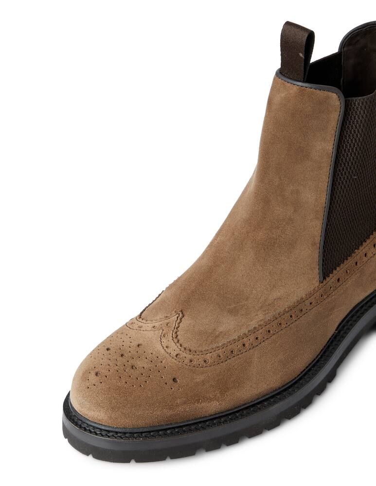 rinascente Barrett Suede beatles boot with brogue detailing