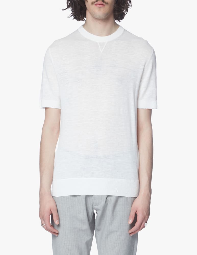 rinascente Eleventy Cotton linen t-shirt - white