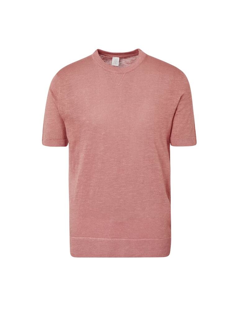 rinascente Eleventy Maglietta girocollo in cotone e lino - rosa
