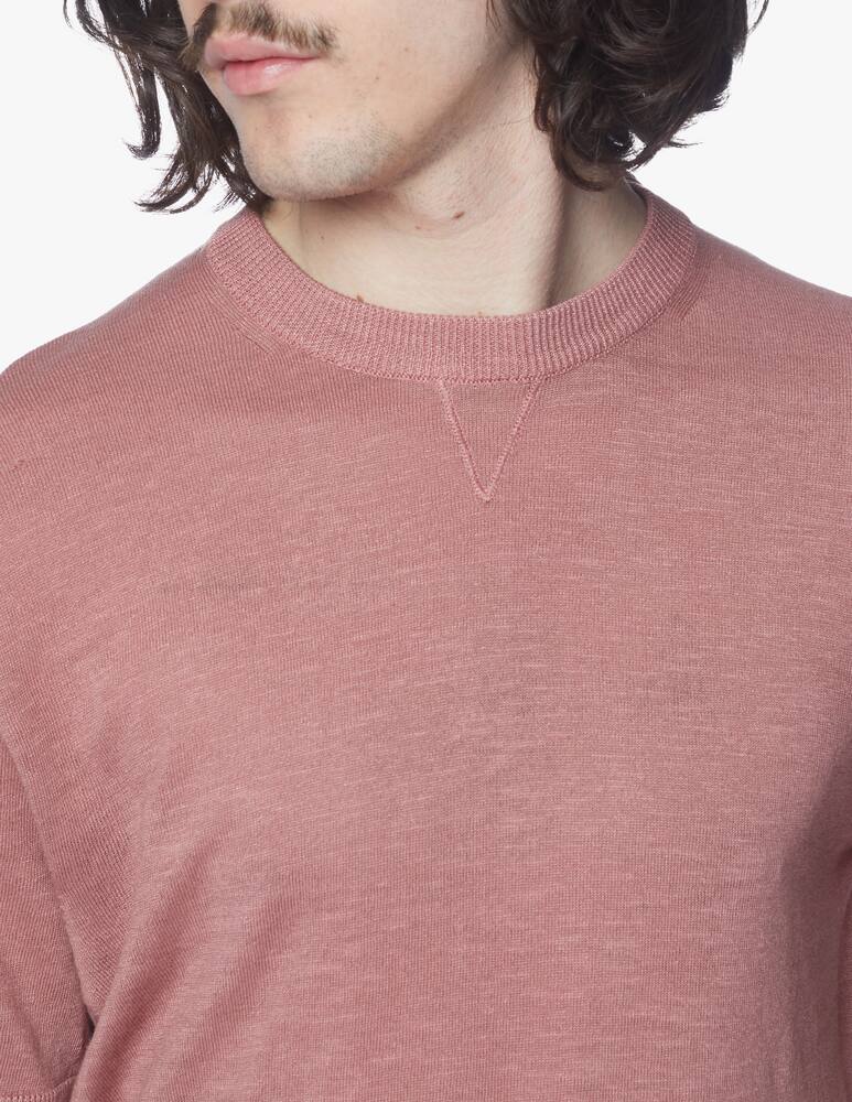 rinascente Eleventy Maglietta girocollo in cotone e lino - rosa